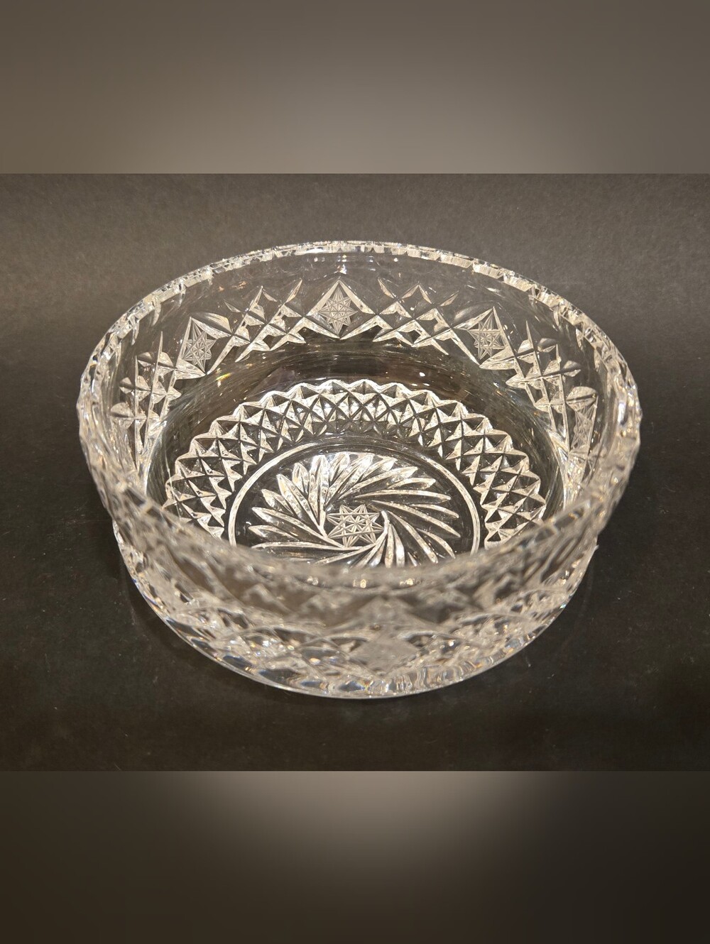 Clear Cut Crystal Glass Candy Dish-serving Bowl Clear